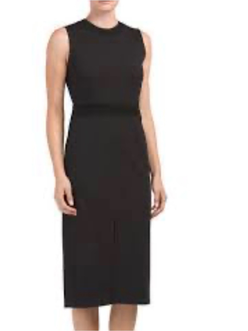 Theory ANTLIA Mireena Ponte Suede Trim Sleeveless Black Dress sz 4